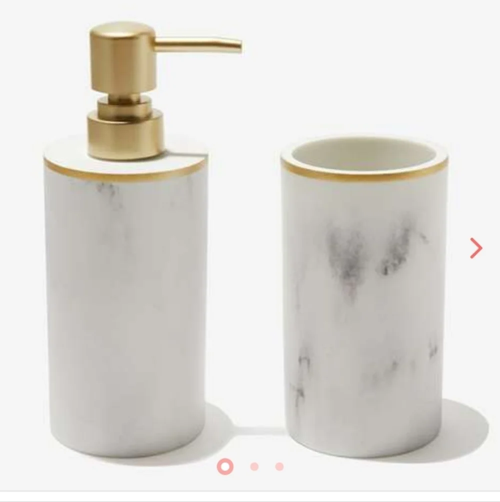 Sunday Citizen Resin Bath Set 11oz Soap Dispenser & 11oz Toothbrush Holder New